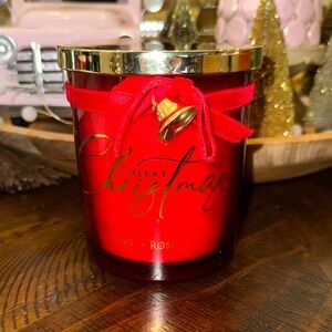 Festive Red Holiday Candle
